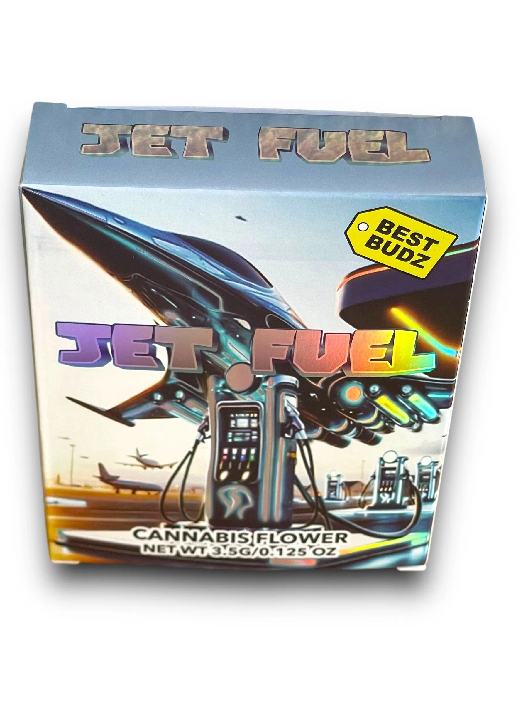 Jet Fuel (Best Budz) Mylar Bag with Box 3.5 Grams | Xotic Packs