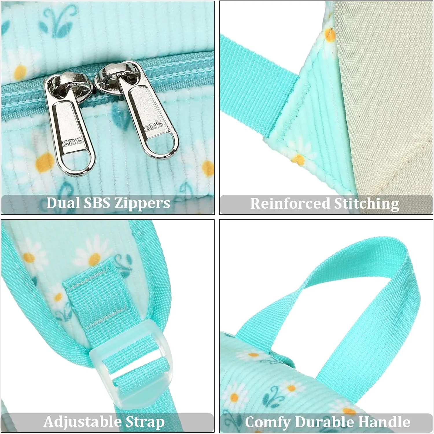 JIANYA Daisy Backpack for Girls - Lightweight Kids School Book Bag with Lunch Box