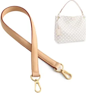 jiesinlov Vachetta Leather Replacement Straps Purse Shoulder Strap for Gracefull Bags (W0.7in,L25.6in-Apricot)