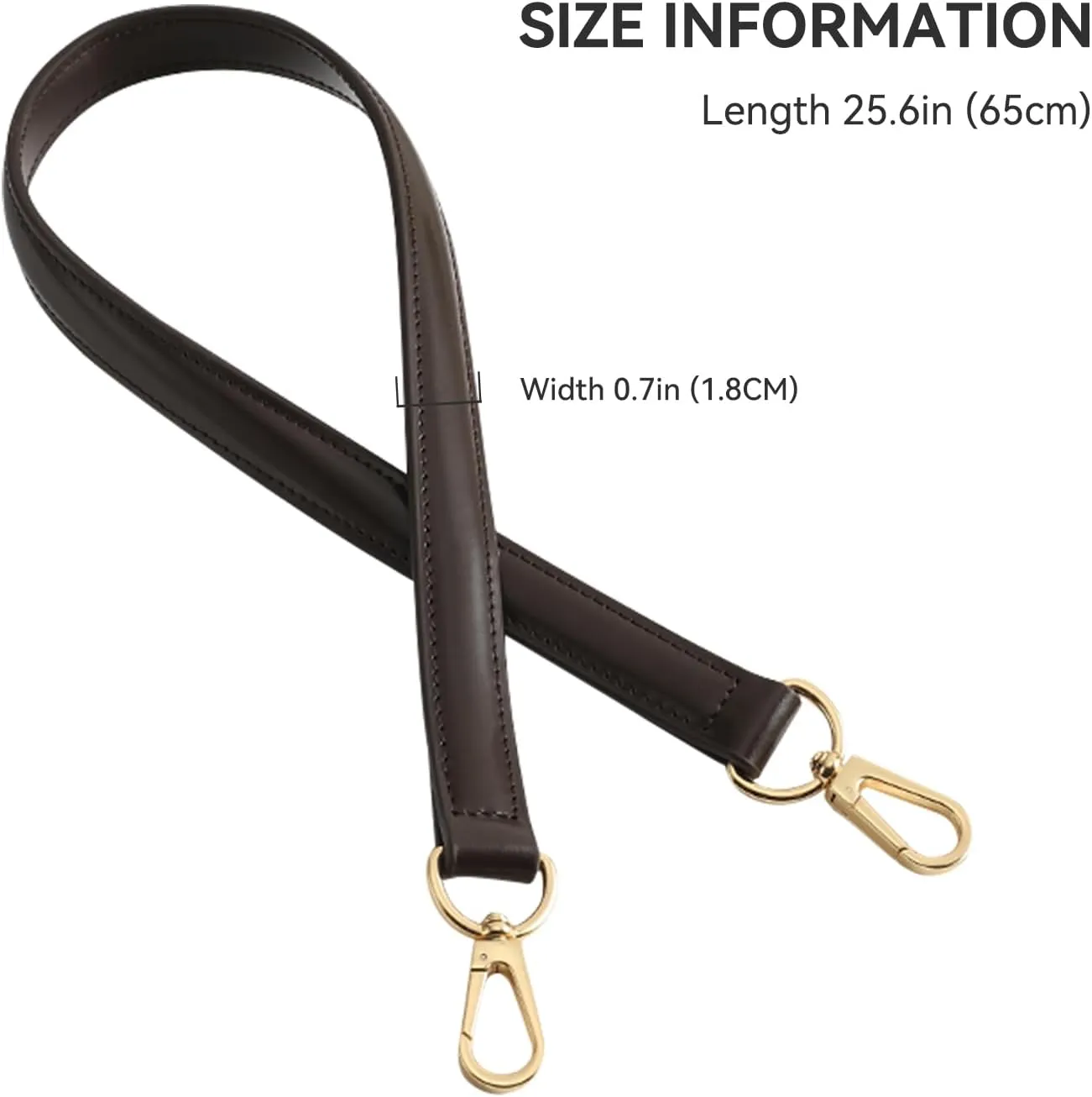 Jiesinlov Vachetta Leather Replacement Straps Purse Shoulder Strap for Gracefull Bags (W0.7in,L25.6in-Coffee)