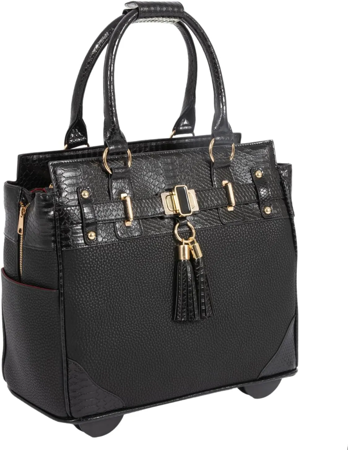 JKM & Company Rolling Laptop Bag Women, Rolling Briefcase for Women, 13"-17" Inch Laptop Bag with Wheels