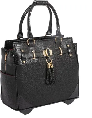 JKM & Company Rolling Laptop Bag Women, Rolling Briefcase for Women, 13"-17" Inch Laptop Bag with Wheels