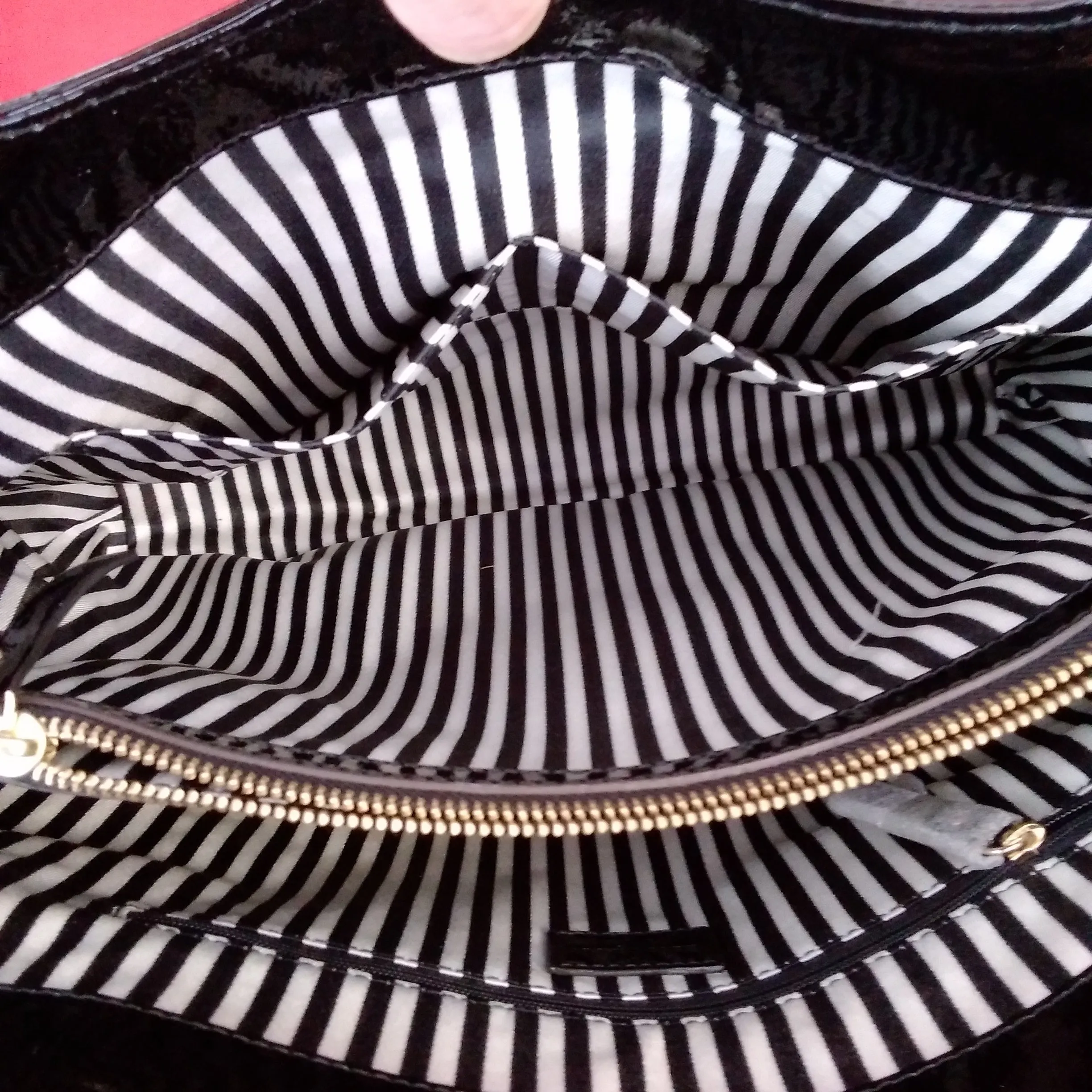 Kate Spade - Black Leather "HAMPTON ROAD" Melody Turn Lock Satchel Tote