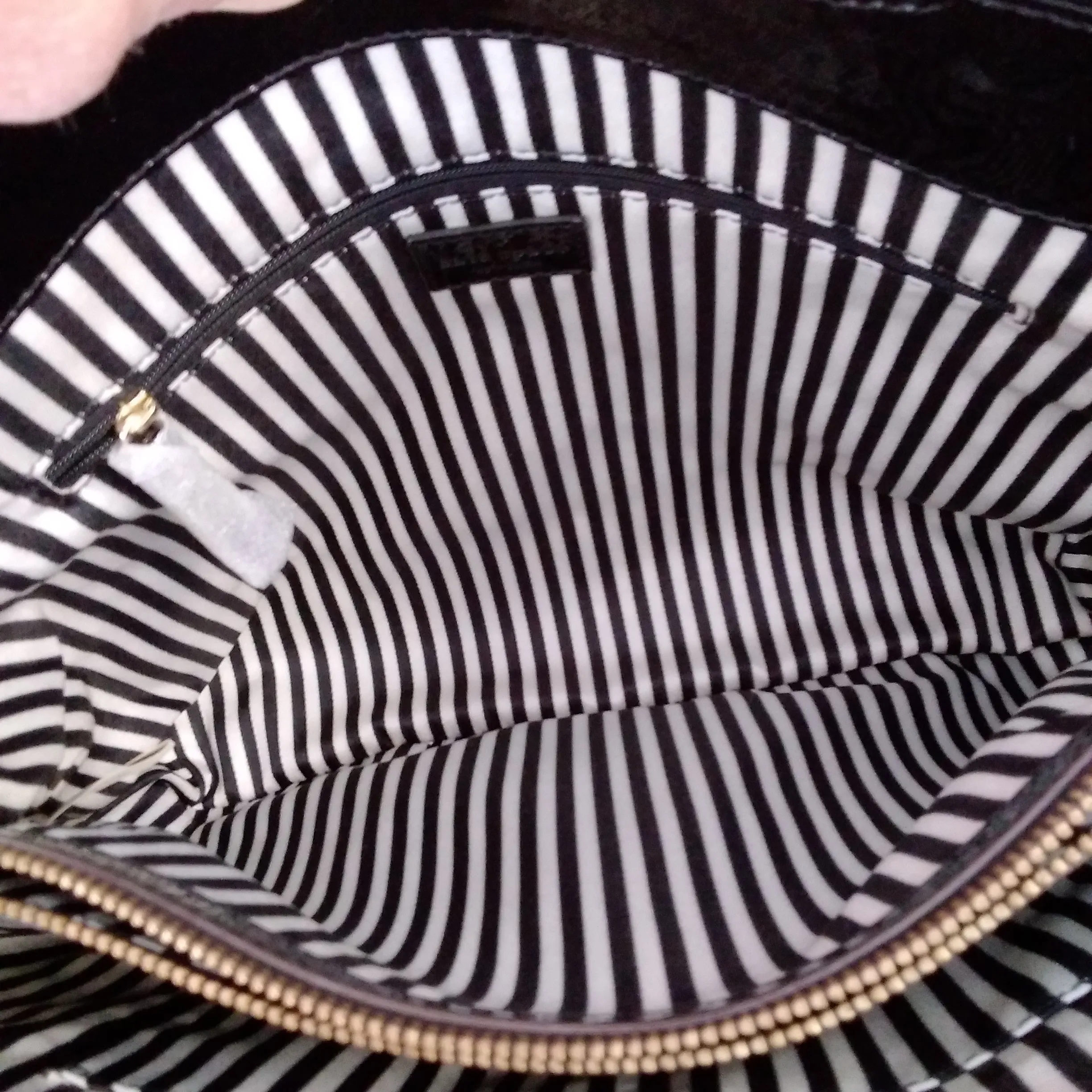 Kate Spade - Black Leather "HAMPTON ROAD" Melody Turn Lock Satchel Tote