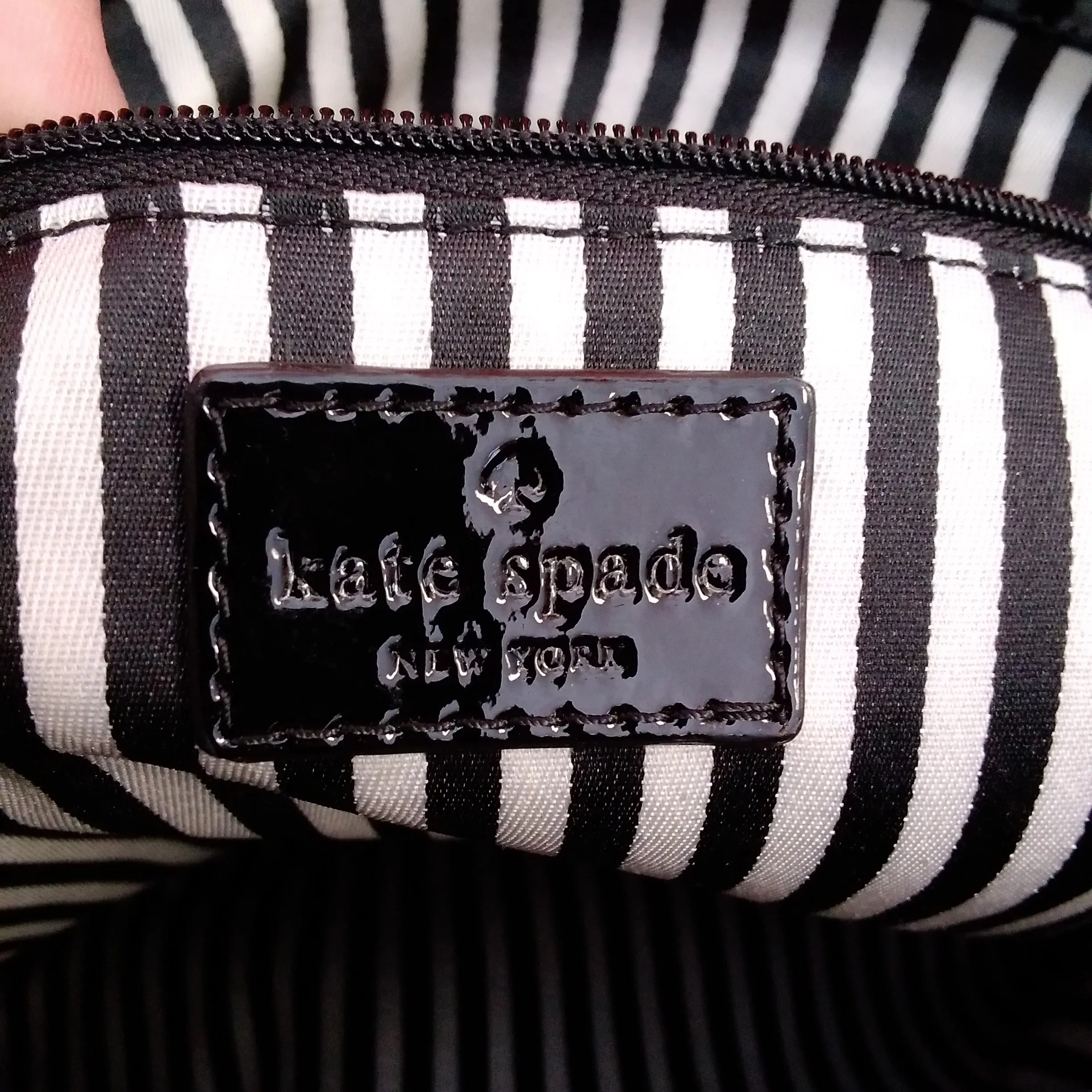 Kate Spade - Black Leather "HAMPTON ROAD" Melody Turn Lock Satchel Tote
