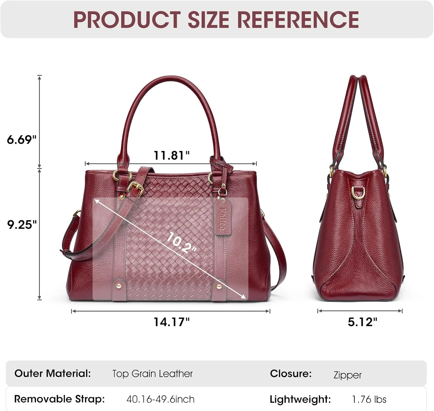 Kattee Women Soft Genuine Leather Satchel Bags Top Handle Crossbody Purses and Handbags Totes Shoulder Hobo