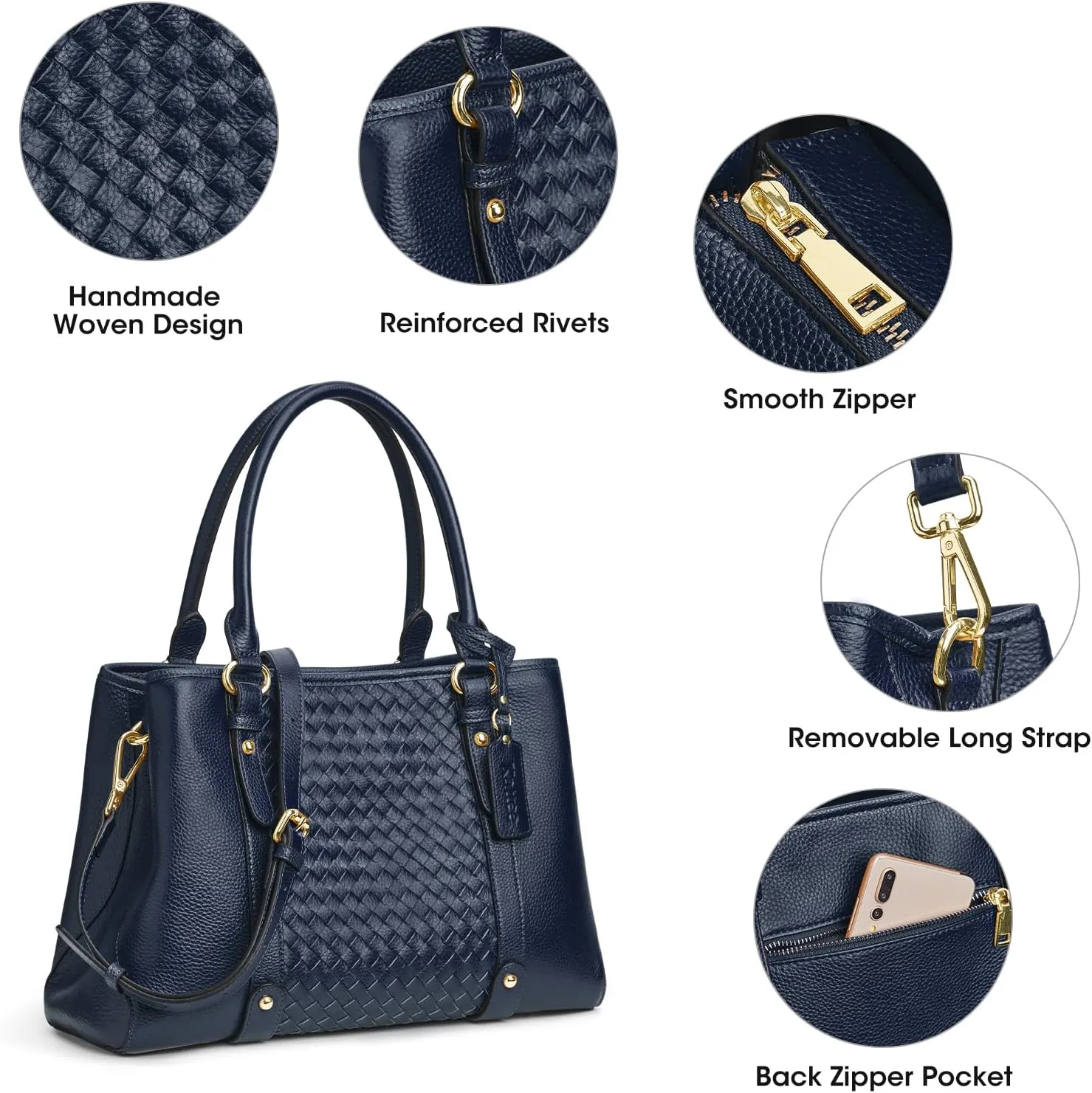 Kattee Women Soft Genuine Leather Satchel Bags Top Handle Crossbody Purses and Handbags Totes Shoulder Hobo