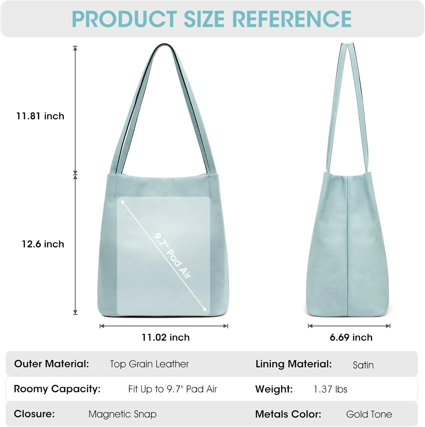 Kattee Women Soft Genuine Leather Totes Shoulder Bag Purses and Handbags with Top Magnetic Snap Closure