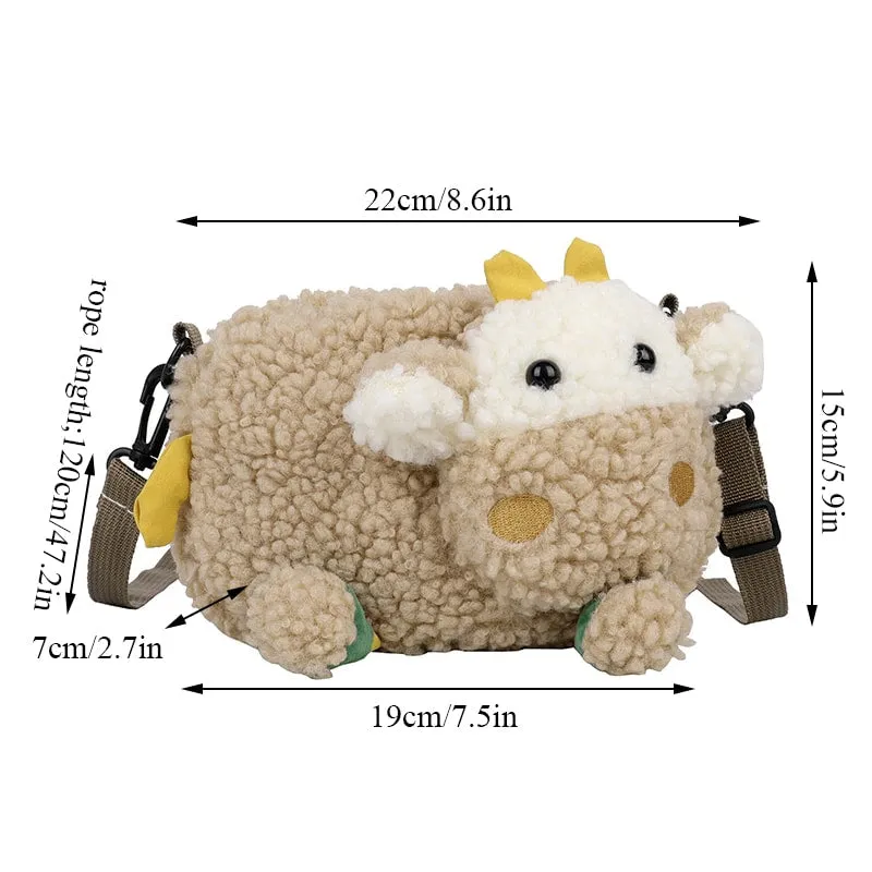 Kawaii Cartoon Cow Shoulder Messenger Bag