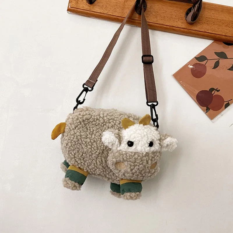 Kawaii Cartoon Cow Shoulder Messenger Bag