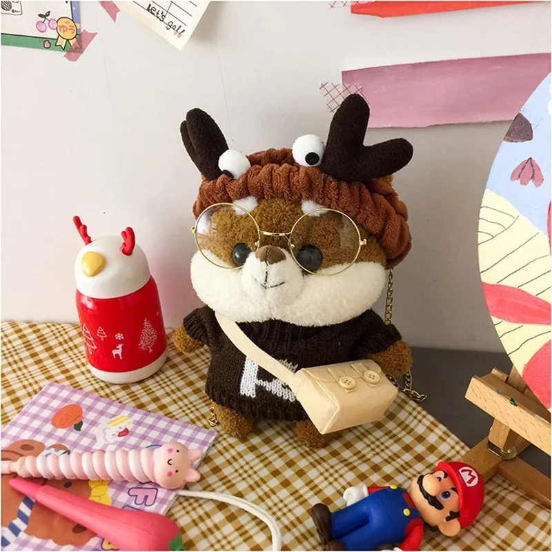 Kawaii Glasses Bear Messenger Bags
