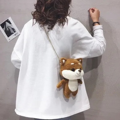 Kawaii Glasses Bear Messenger Bags