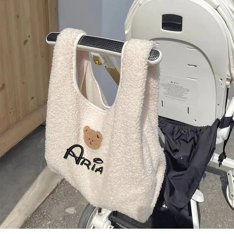 Kawaii Lamb Plush Personalized Mommy Bag 🐑✨ | Multifunctional Baby & Mom Crossbody Tote 🌈👜