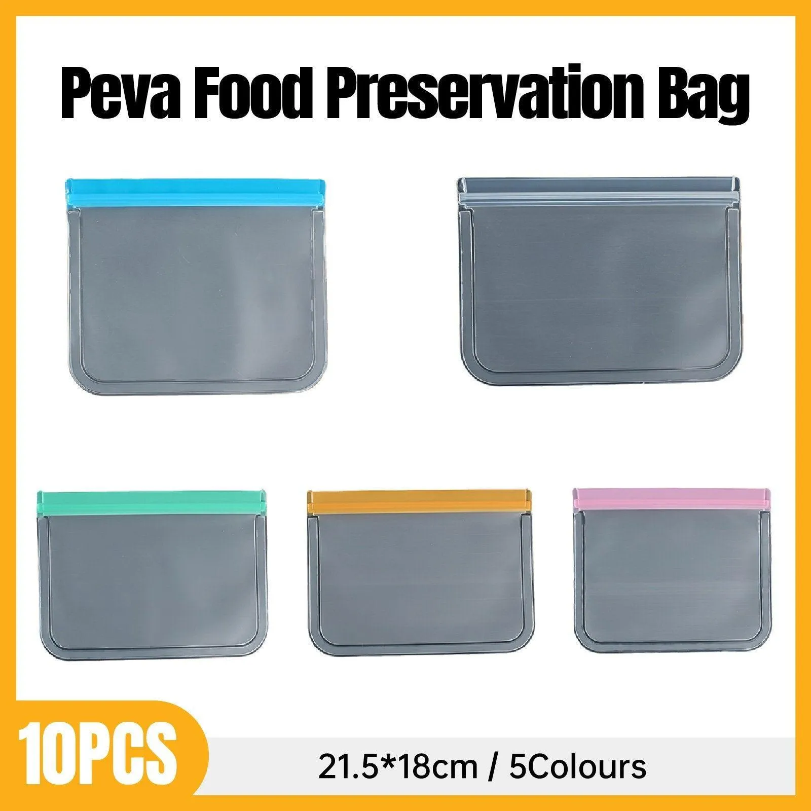 Keep Food Fresh Storage Bags 5Colors 10PCS