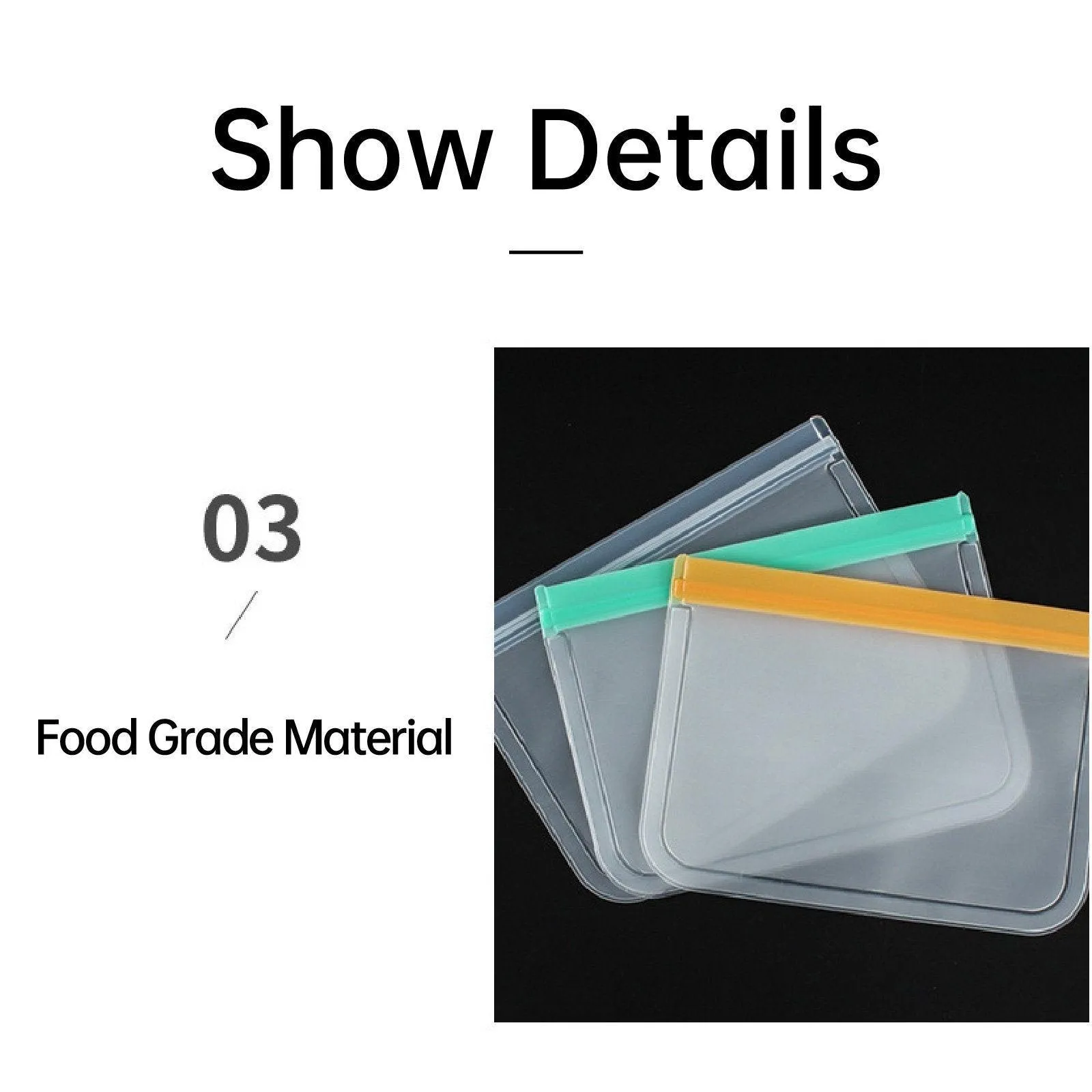 Keep Food Fresh Storage Bags 5Colors 10PCS