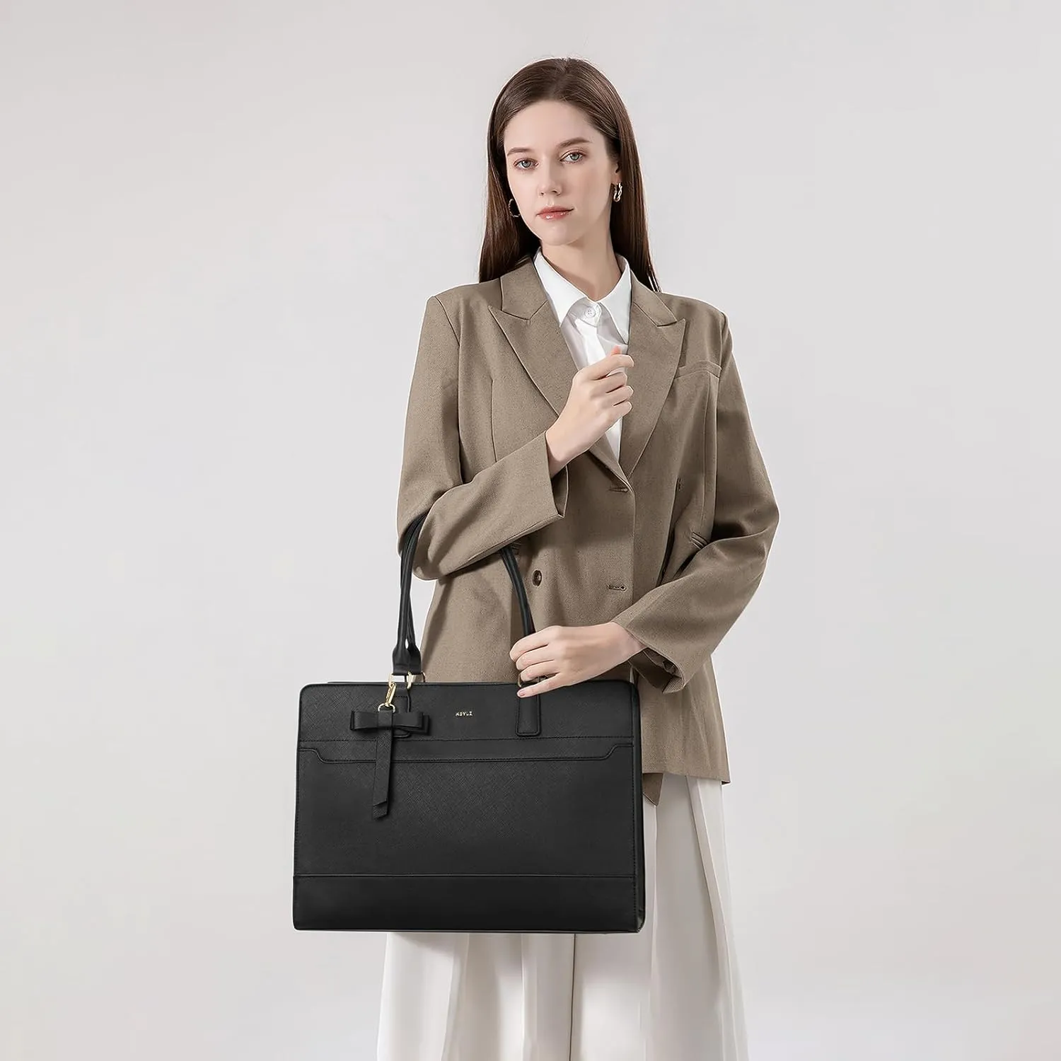 Keyli 3pc Sets Laptop Bag Work Bags for Women,15.6 Inch Leather Tote Bag Professional Computer Briefcase Office Shoulder Bag