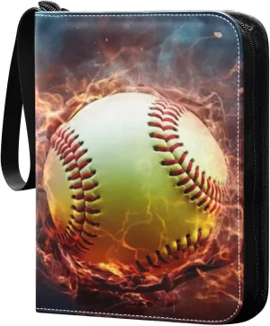 Kigai Colorful Baseball Card Binder - 400 Pockets Card Holder with 50 Sleeves, Trading Card Album Folder for Boys Girls