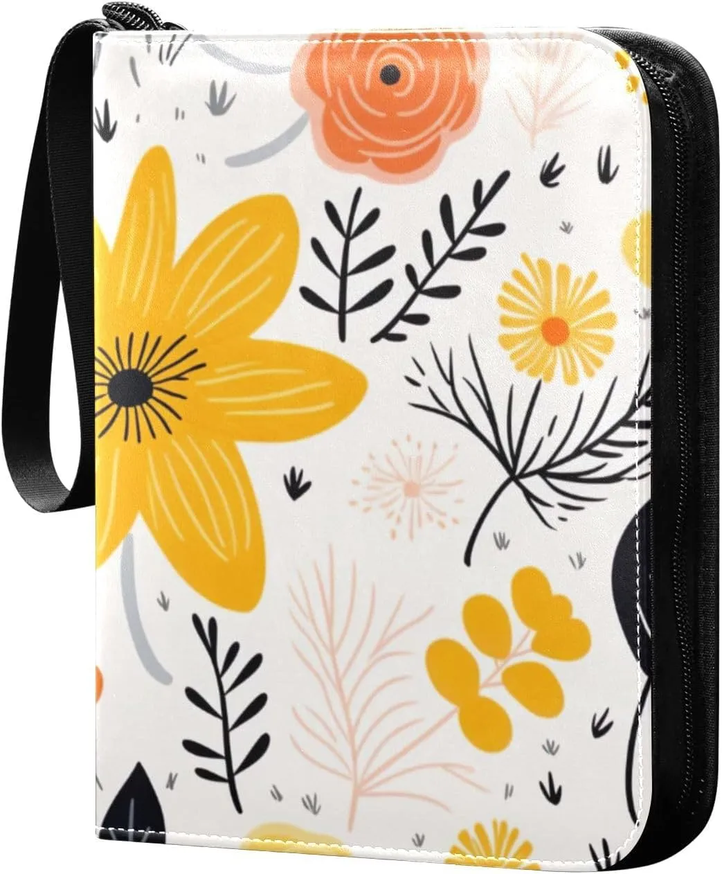 Kigai Colorful Flowers Card Binder - 400 Pockets Card Holder with 50 Sleeves, Trading Card Album Folder for Boys Girls