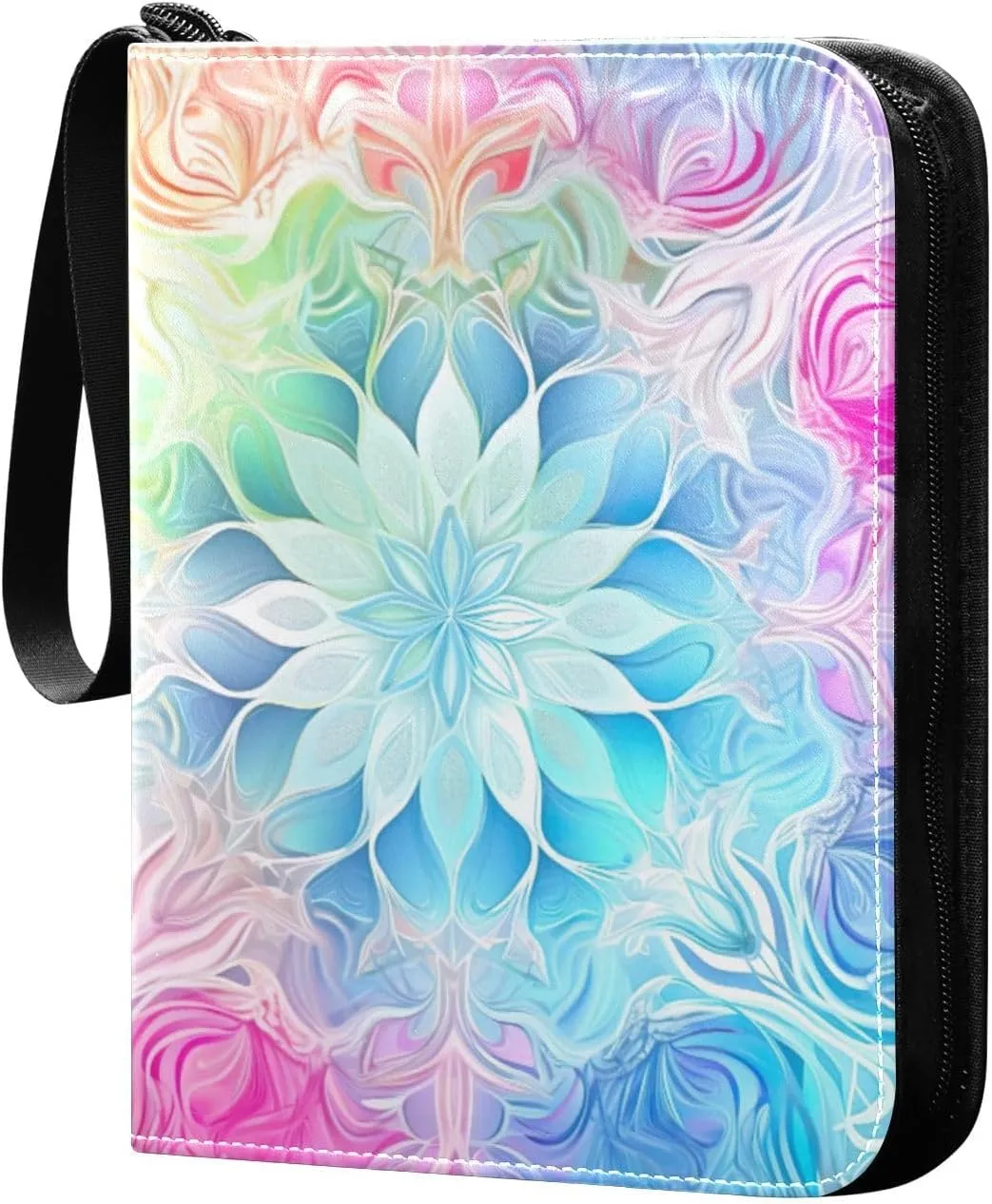Kigai Colorful Mandala Card Binder - 400 Pockets Card Holder with 50 Sleeves, Trading Card Album Folder for Boys Girls