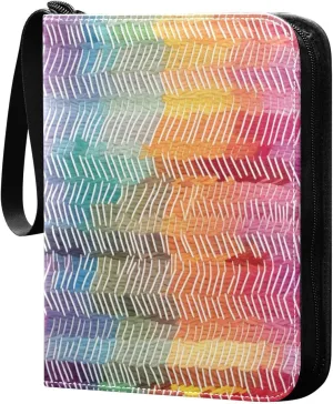 Kigai Colorful Striped Pattern Card Binder - 400 Pockets Card Holder with 50 Sleeves, Trading Card Album Folder for Boys Girls