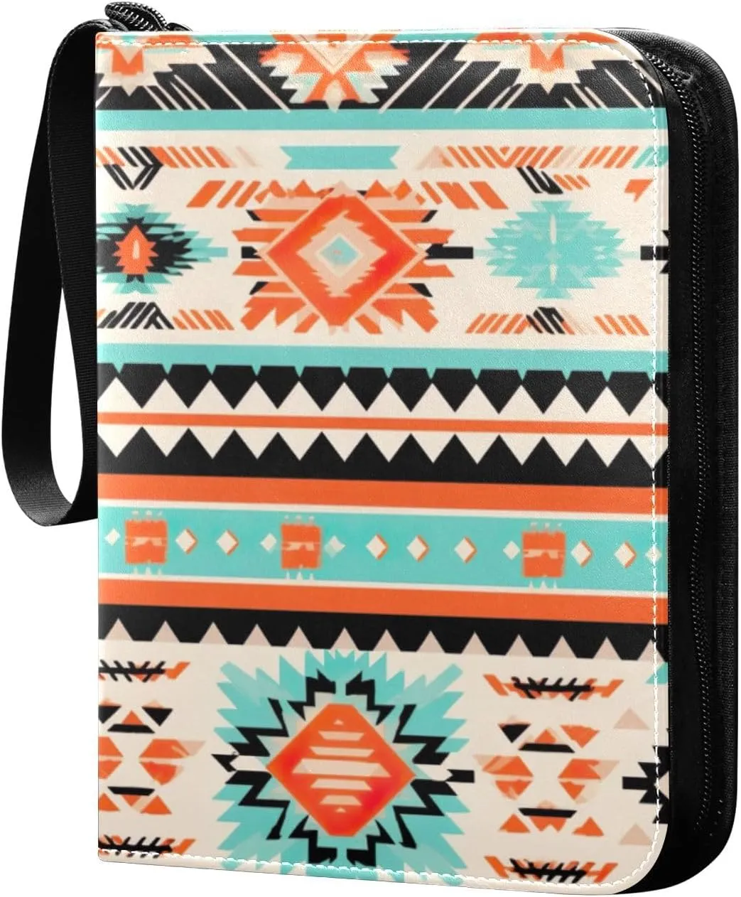 Kigai Colorful Tribal Art Card Binder - 400 Pockets Card Holder with 50 Sleeves, Trading Card Album Folder for Boys Girls