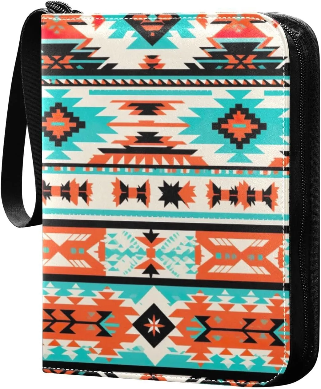 Kigai Colorful Tribal Art Card Binder - 400 Pockets Card Holder with 50 Sleeves, Trading Card Album Folder for Boys Girls