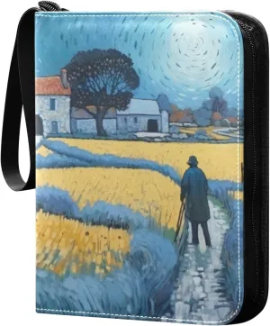 Kigai Farmland Painting Card Binder - 400 Pockets Card Holder with 50 Sleeves, Trading Card Album Folder for Boys Girls