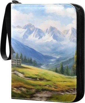 Kigai Landscape Painting Card Binder - 400 Pockets Card Holder with 50 Sleeves, Trading Card Album Folder for Boys Girls