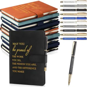 Kosiz 20 Pcs Employee Appreciation Gifts Bulk Inspirational A5 Leather Journal Motivational Notebooks with Pen for Volunteer Teacher Nurse Graduation Fathers Day Gift(Multicolor,May You Be Proud)