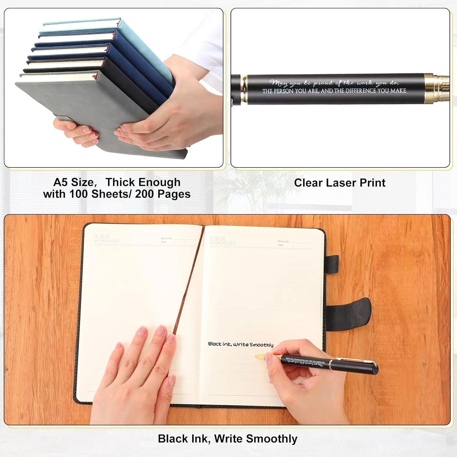 Kosiz 20 Pcs Employee Appreciation Gifts Bulk Inspirational A5 Leather Journal Motivational Notebooks with Pen for Volunteer Teacher Nurse Graduation Fathers Day Gift(Multicolor,May You Be Proud)