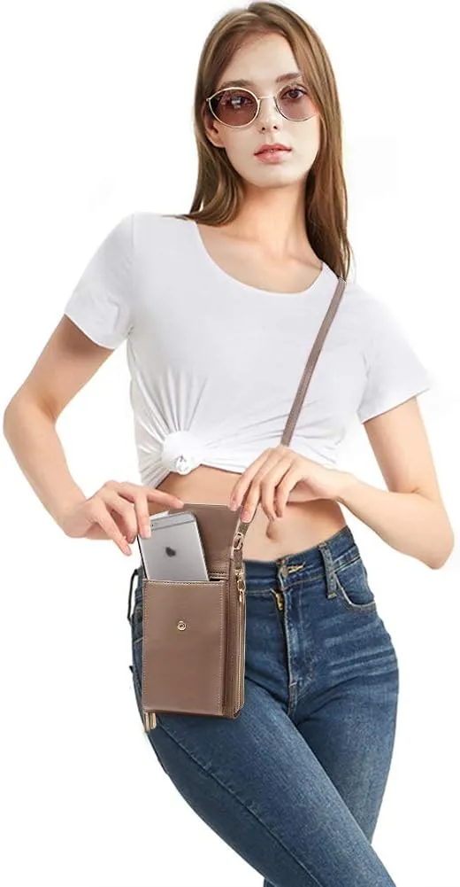 KUKOO Small Crossbody Bag Cell Phone Purse Wallet with Credit Card Slots for Women