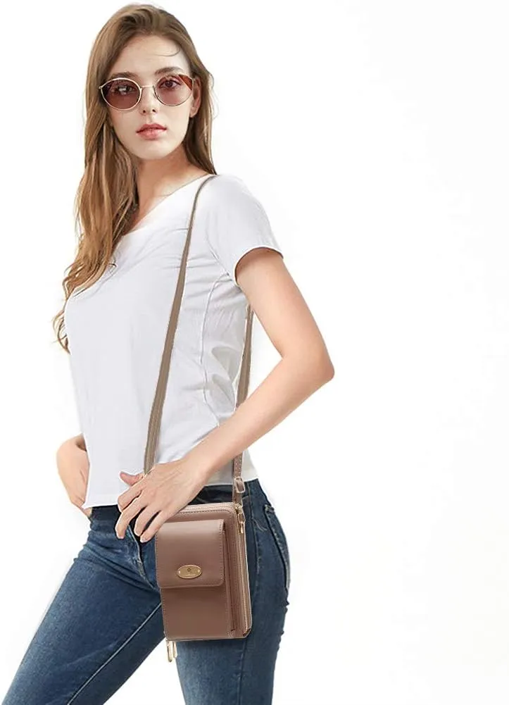 KUKOO Small Crossbody Bag Cell Phone Purse Wallet with Credit Card Slots for Women