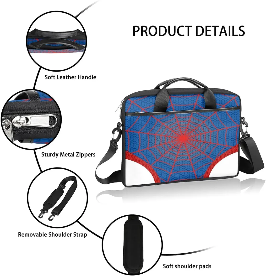 Laptop Bag for Women Men, 15.6 inch Messenger Shoulder Bags, Water Resistant Computer Bag Sleeve