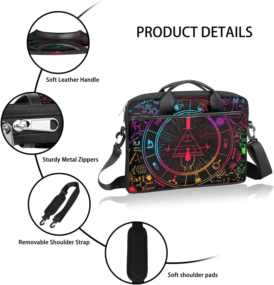 Laptop Bag for Women Men, 15.6 inch Messenger Shoulder Bags, Water Resistant Computer Bag Sleeve