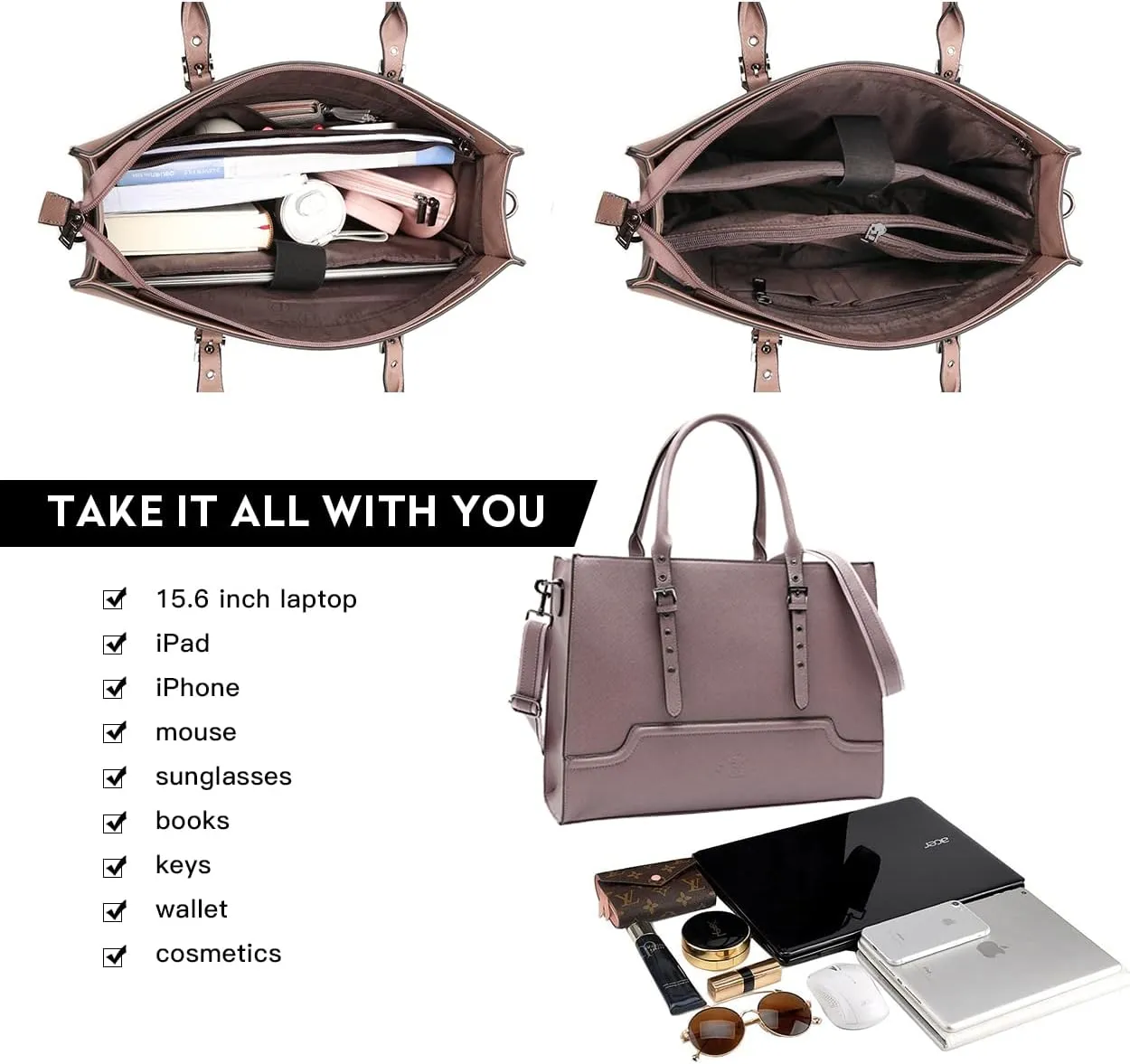 Laptop Bag for Women,15.6 17 Inch Tote Bag,Ideal Gifts for Women,Work Bag,Teacher Bag,Graduation Gifts for College