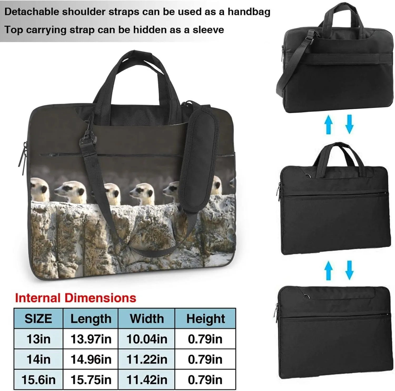 Laptop Bag Laptop Case 13 Inch Computer Bags Alert African Animals Printed Padded Sleeve Cover for Women Men