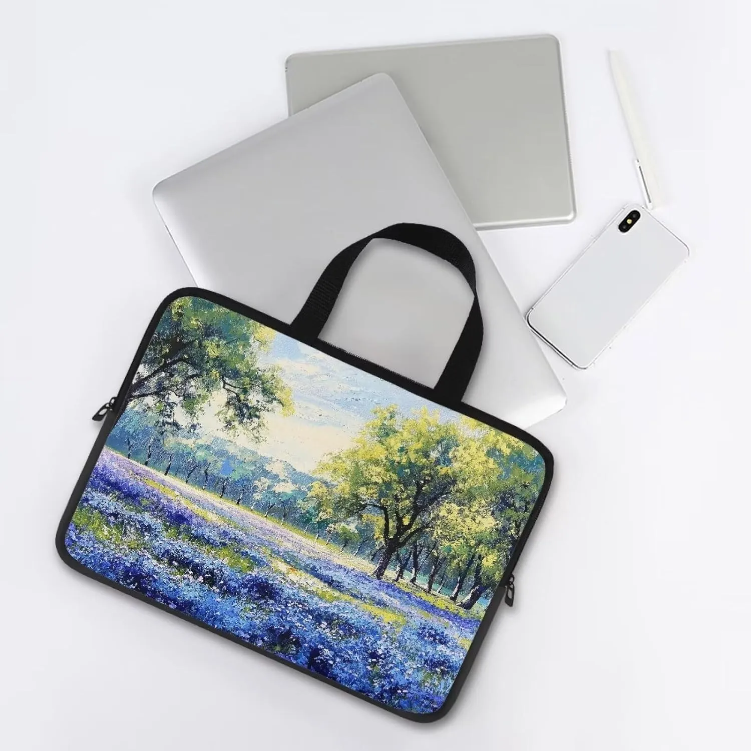 Laptop Bag Sleeve Computer Protective Case Tablet Carrying Cover with Handle Tote Bags for Work Zipper Handbag