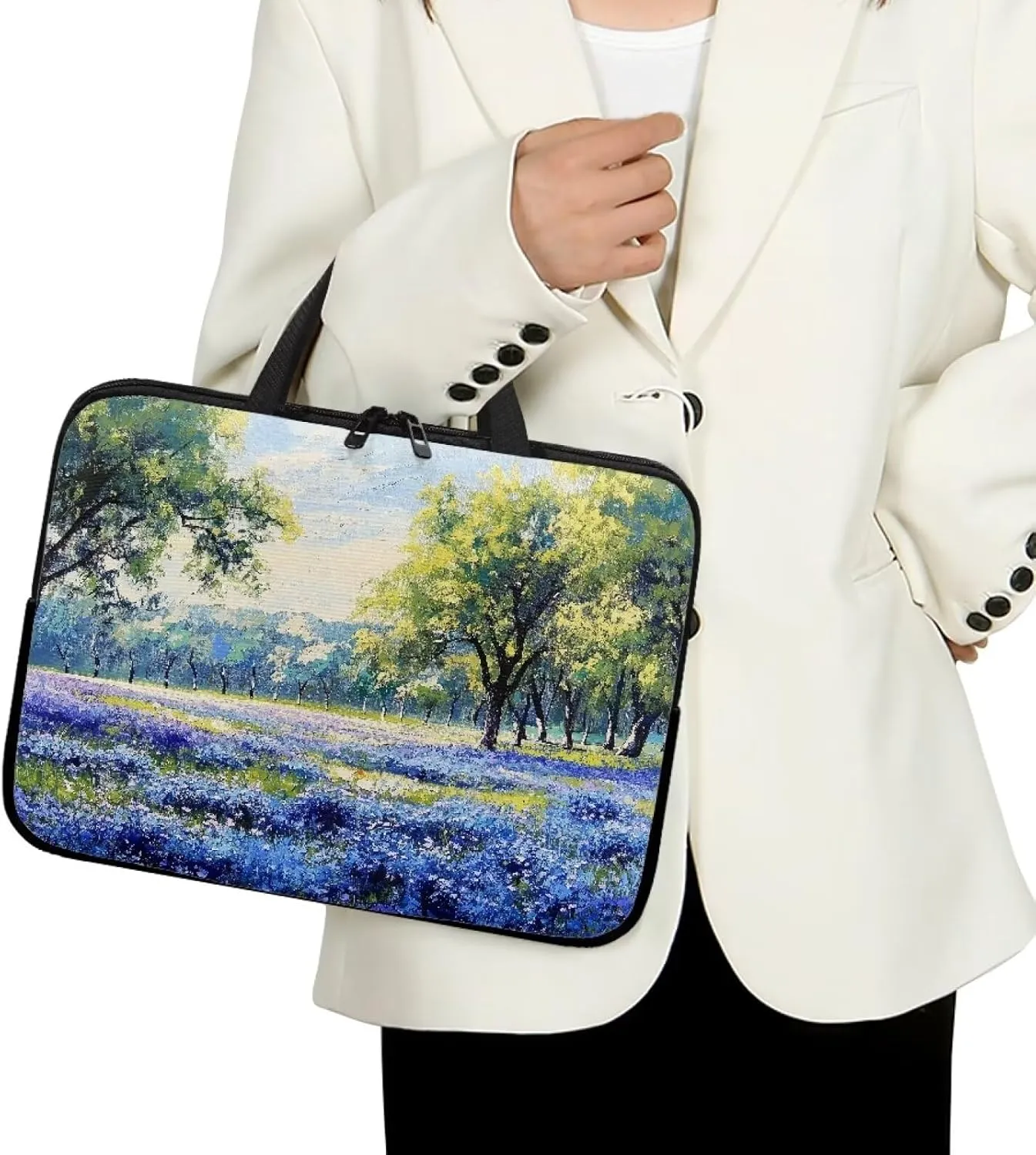 Laptop Bag Sleeve Computer Protective Case Tablet Carrying Cover with Handle Tote Bags for Work Zipper Handbag