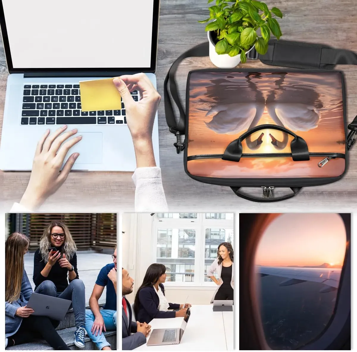 Laptop Shoulder Bag Computer Bag 13-15 Inches Laptop Carrying Case with Shoulder Strap for Women Men