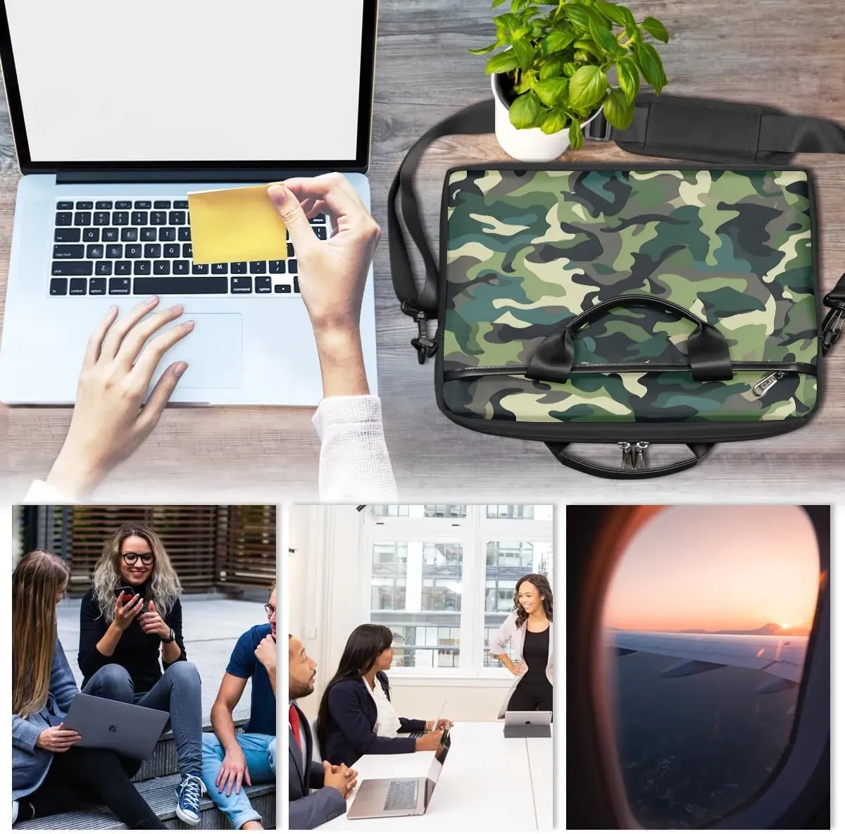 Laptop Shoulder Bag Computer Bag 13-15 Inches Laptop Carrying Case with Shoulder Strap for Women Men