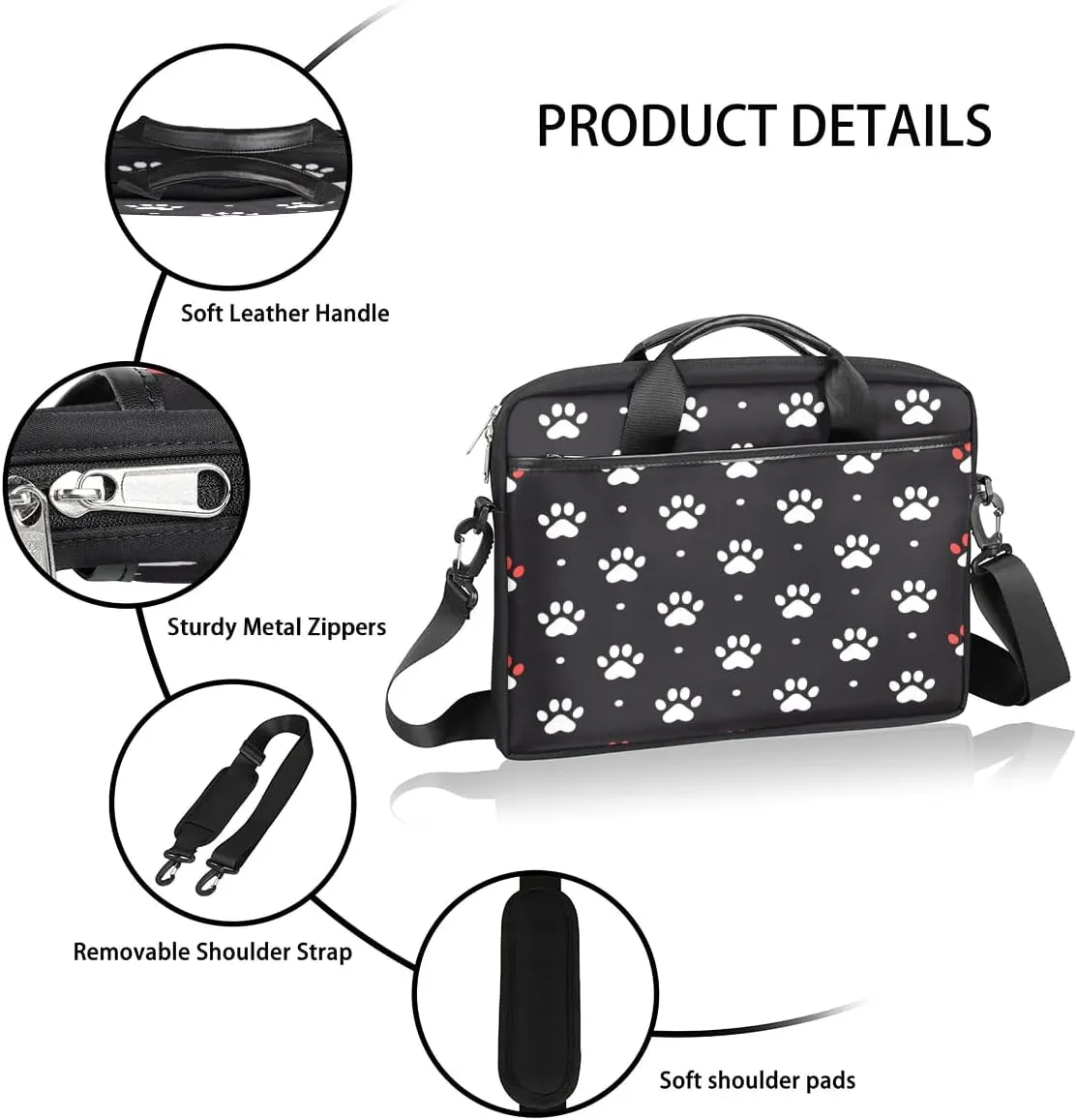 Laptop Shoulder Bag Computer Bag 13-15 Inches Laptop Carrying Case with Shoulder Strap for Women Men