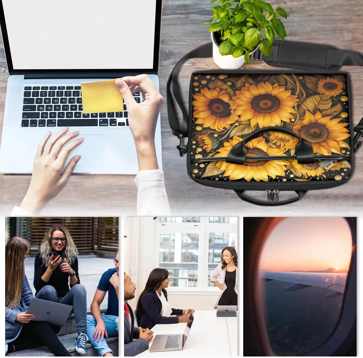 Laptop Shoulder Bag Computer Bag 13-15 Inches Laptop Carrying Case with Shoulder Strap for Women Men