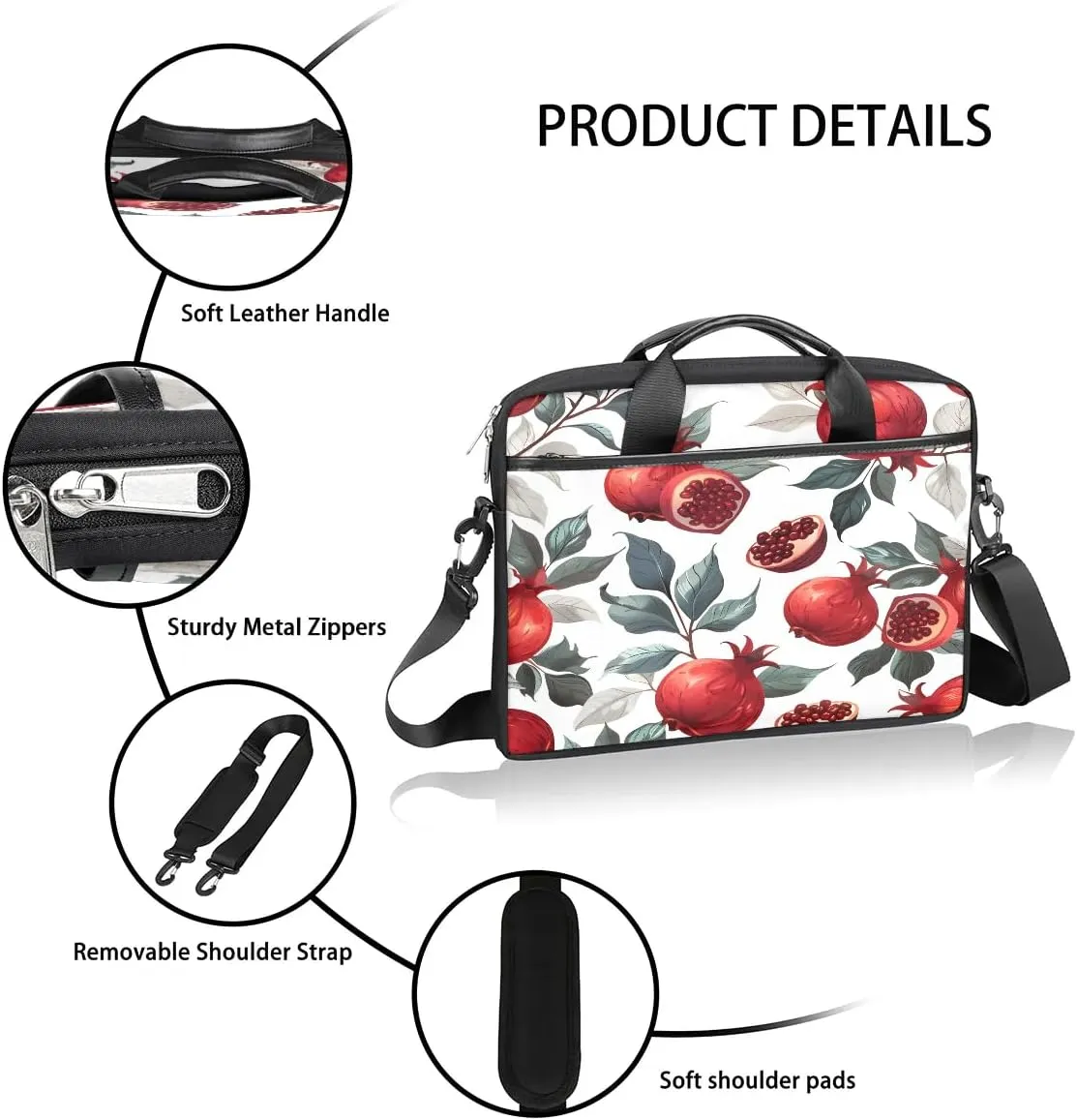 Laptop Shoulder Bag Computer Bag 13-15 Inches Laptop Carrying Case with Shoulder Strap for Women Men
