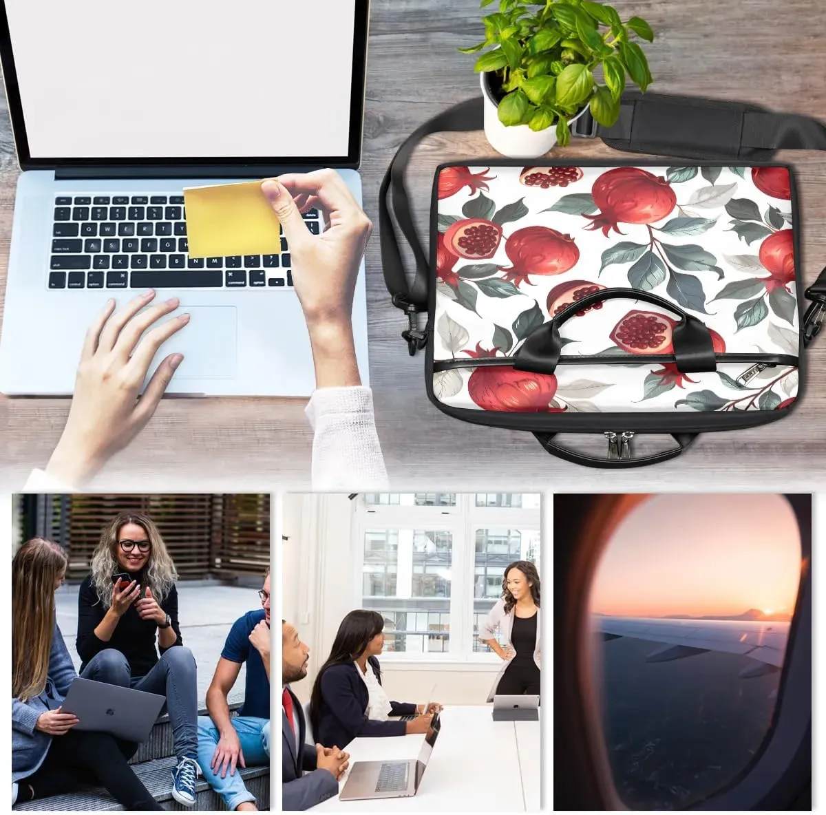Laptop Shoulder Bag Computer Bag 13-15 Inches Laptop Carrying Case with Shoulder Strap for Women Men