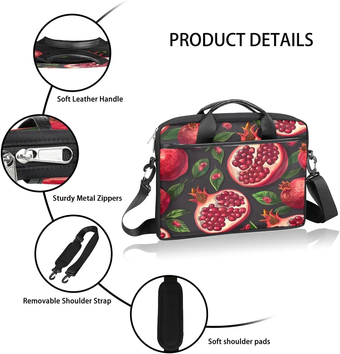 Laptop Shoulder Bag Computer Bag 13-15 Inches Laptop Carrying Case with Shoulder Strap for Women Men