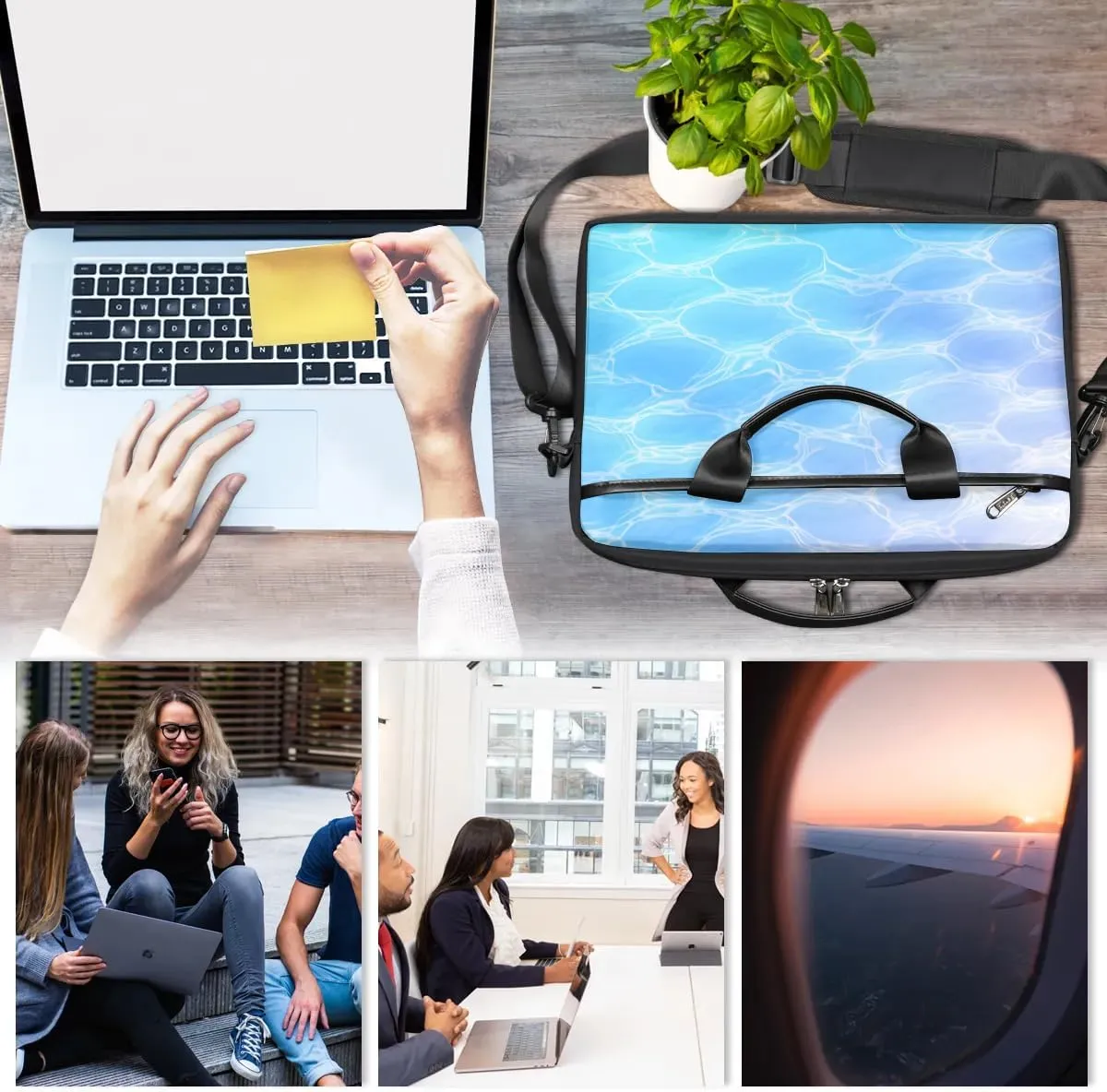Laptop Shoulder Bag Computer Bag 13-15 Inches Laptop Carrying Case with Shoulder Strap for Women Men
