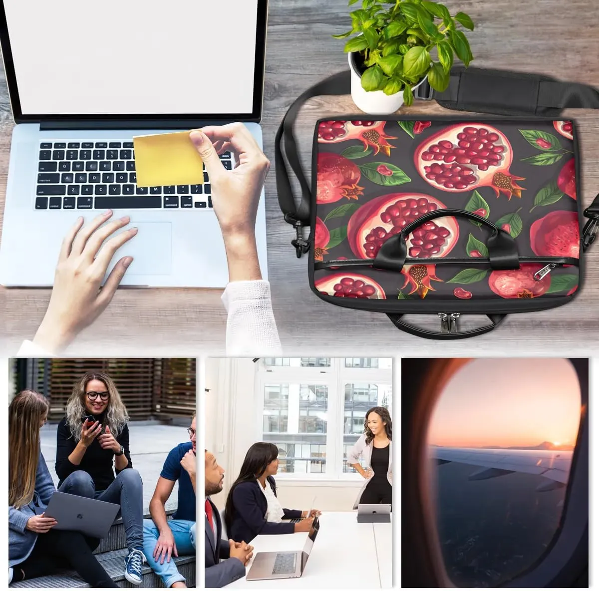 Laptop Shoulder Bag Computer Bag 13-15 Inches Laptop Carrying Case with Shoulder Strap for Women Men