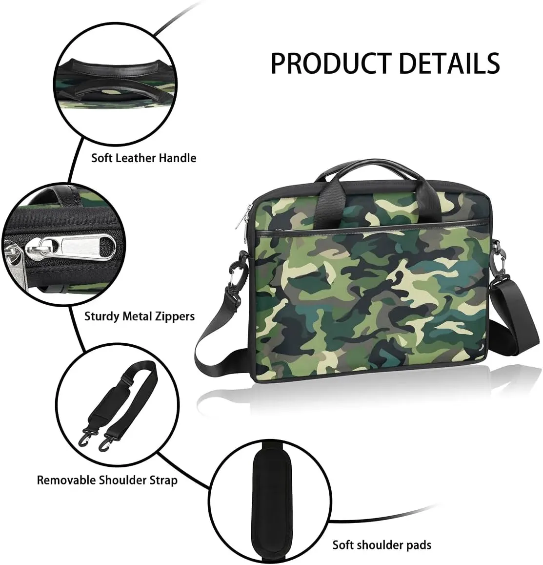Laptop Shoulder Bag Computer Bag 13-15 Inches Laptop Carrying Case with Shoulder Strap for Women Men