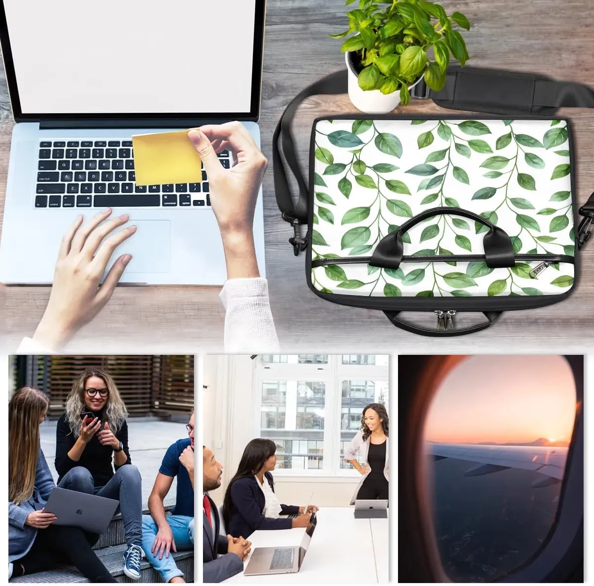 Laptop Shoulder Bag Computer Bag 13-15 Inches Laptop Carrying Case with Shoulder Strap for Women Men