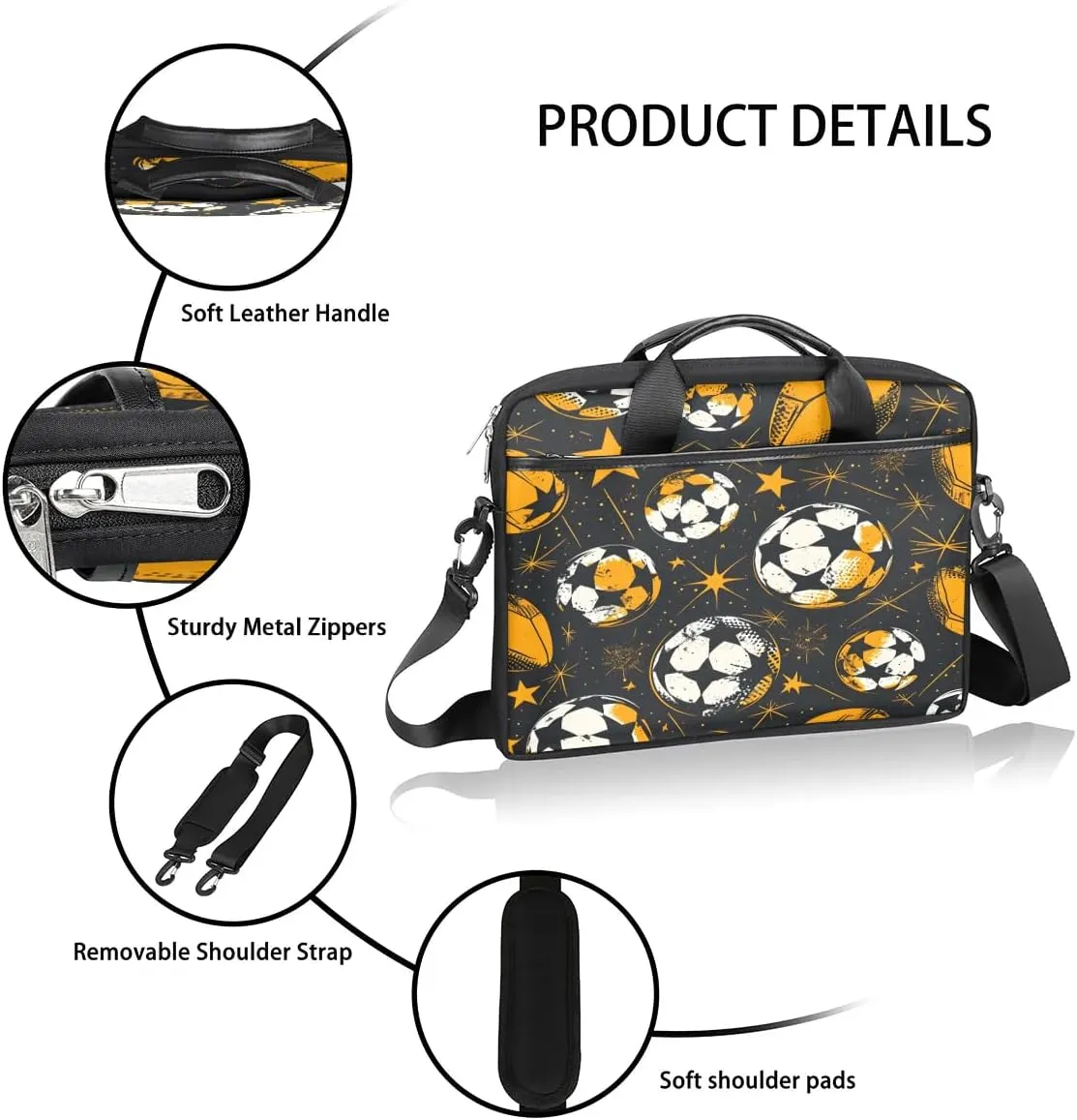 Laptop Shoulder Bag Computer Bag 13-15 Inches Laptop Carrying Case with Shoulder Strap for Women Men